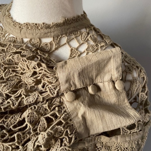 Free People Better For You  High Neck Crochet  Embroidered Top XS - Picture 8 of 10